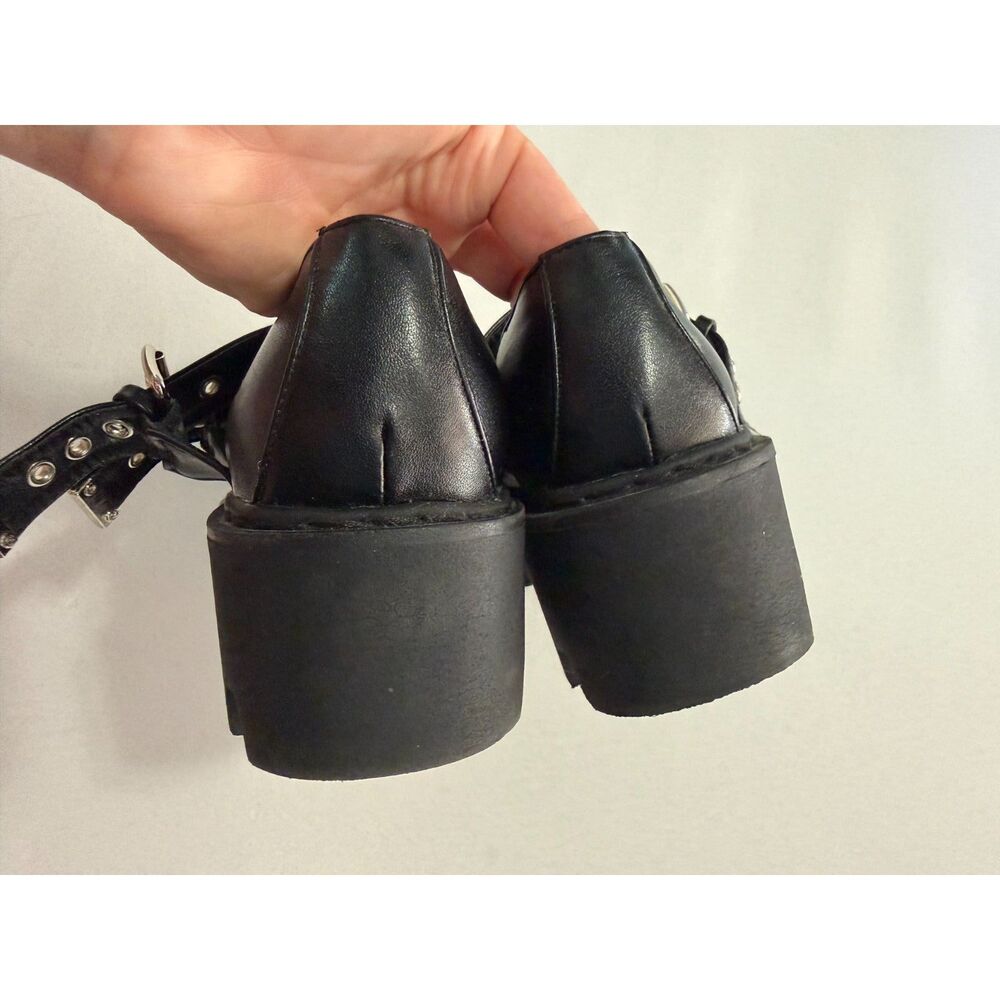 Lamoda Black Double-Buckle Platform Mary Janes | Size 8 - Picture 9 of 12